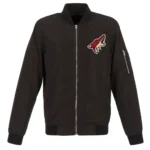 Black Arizona Coyotes Lightweight Nylon Bomber Jacket