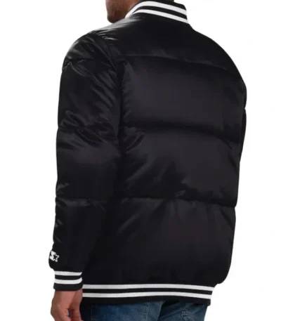 Atlanta Braves Puffer Black Satin Jacket