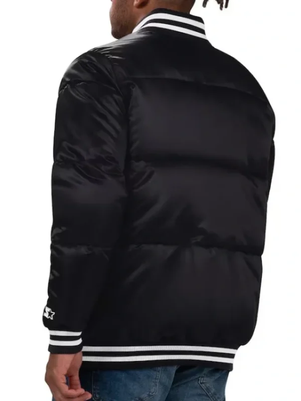 Atlanta Braves Puffer Black Satin Jacket