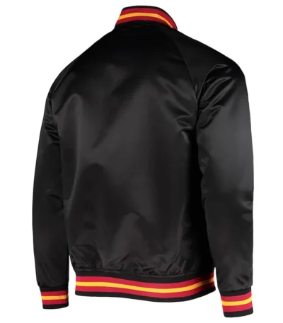 Black Atlanta Hawks Hardwood Classics Satin Jacket