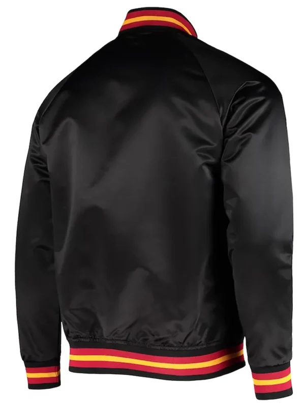 Black Atlanta Hawks Hardwood Classics Satin Jacket