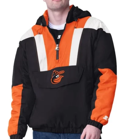 Black Baltimore Orioles Charger Half-Zip Pullover Jacket