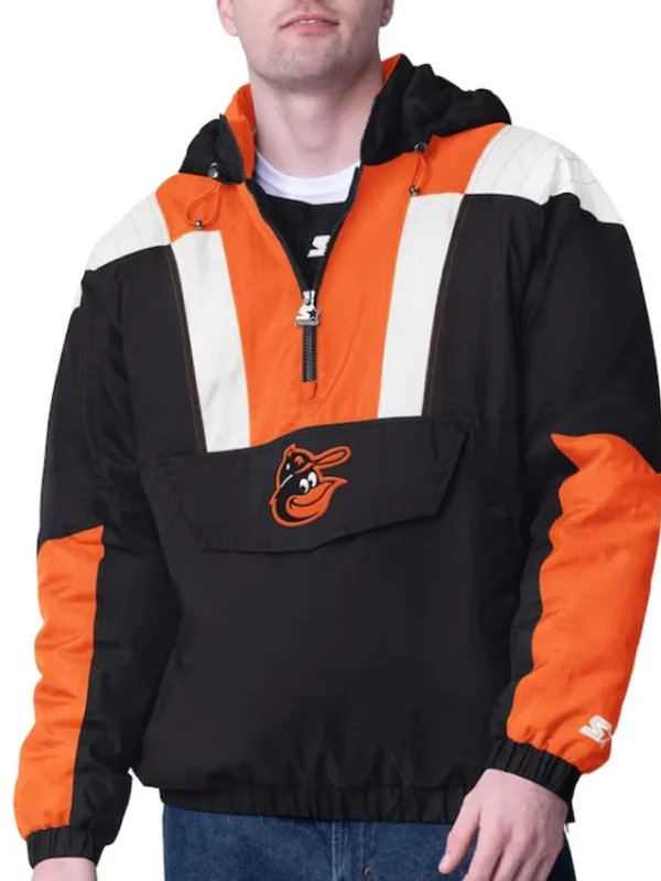 Black Baltimore Orioles Charger Half-Zip Pullover Jacket