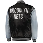 Black/Gray Brooklyn Nets The Enforcer Satin Jacket