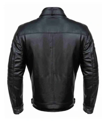 Black Men Stylish Cafe Racer Leather Jacket