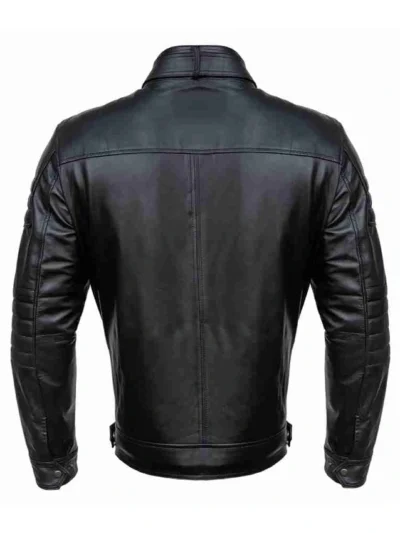 Black Men Stylish Cafe Racer Leather Jacket