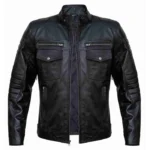 Black Men Stylish Cafe Racer Leather Jacket
