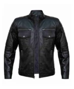 Black Men Stylish Cafe Racer Leather Jacket
