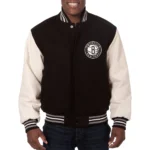Black/White Brooklyn Nets Varsity Jacket