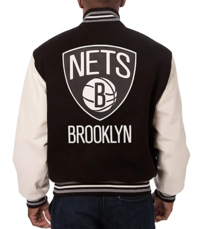 Black/White Brooklyn Nets Varsity Jacket