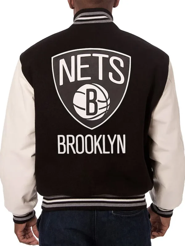 Black/White Brooklyn Nets Varsity Jacket