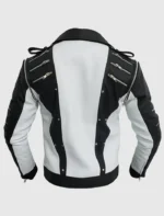Black and White Retro Biker Leather Jacket