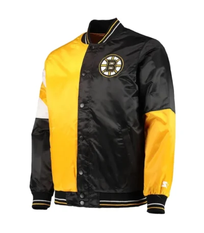 Black/Gold Boston Bruins The Leader Satin Jacket