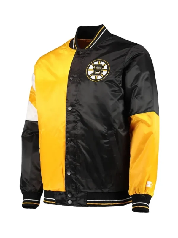Black/Gold Boston Bruins The Leader Satin Jacket