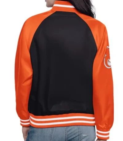 Black/Orange Baltimore Orioles Home Run Varsity Satin Jacket
