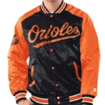 Black/Orange Baltimore Orioles Renegade Varsity Satin Jacket