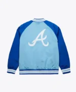 Atlanta Braves Vintage Logo Double Clutch Blue Satin Jacket