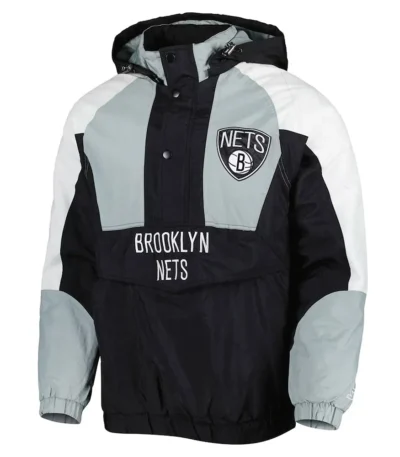 Body Check Brooklyn Nets Half-Zip Hoodie Jacket