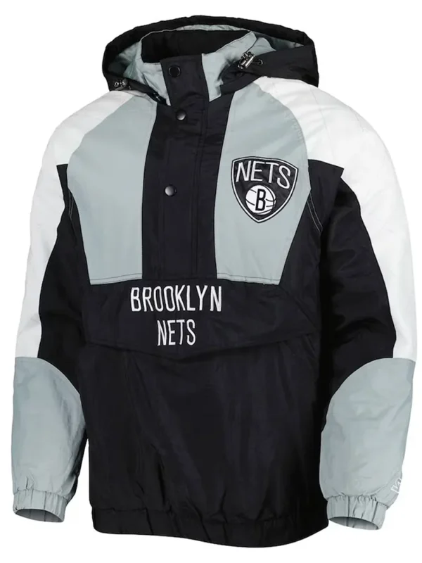 Body Check Brooklyn Nets Half-Zip Hoodie Jacket