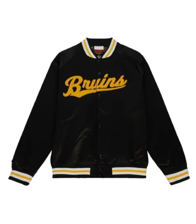 Boston Bruins 100th Anniversary Black Satin Jacket