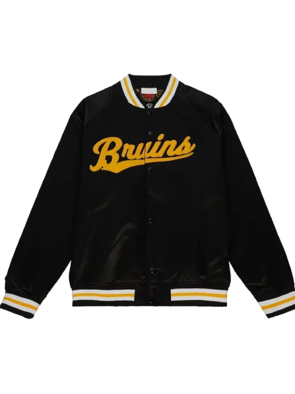 Boston Bruins 100th Anniversary Black Satin Jacket