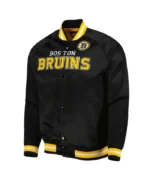 Boston Bruins Black Full-Snap Satin Jacket