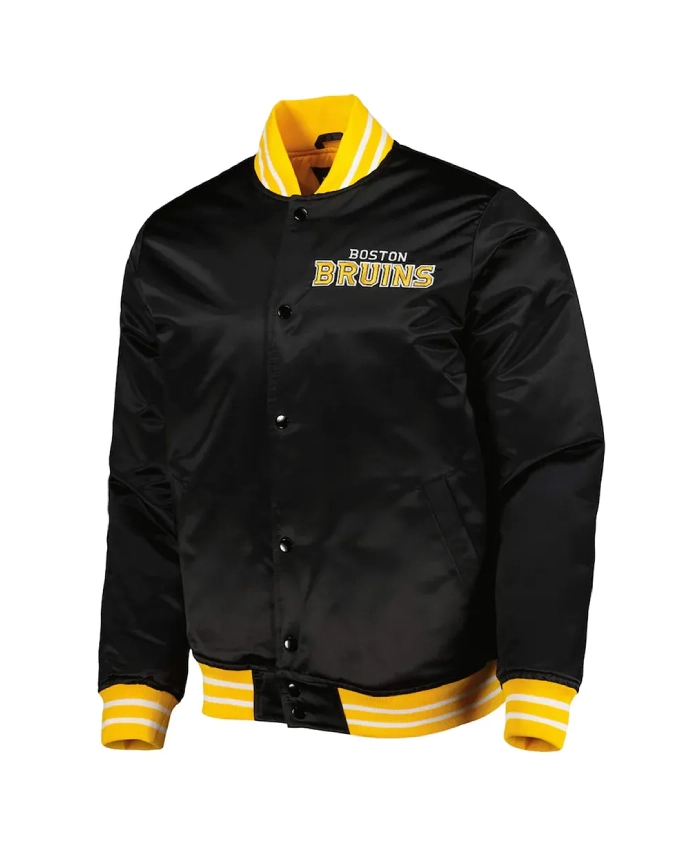 Boston Bruins Black Heavyweight Satin Jacket Boston Bruins Black Heavyweight Satin Jacket