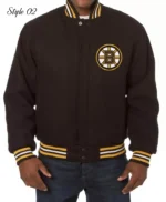 Boston Bruins Black Wool Varsity Jacket