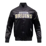 Boston Bruins Glam Black Satin Jacket