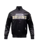 Boston Bruins Glam Black Satin Jacket