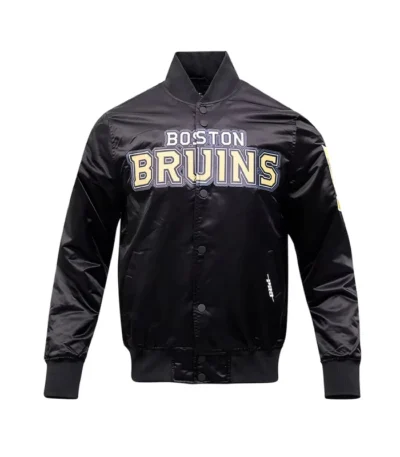 Boston Bruins Glam Black Satin Jacket