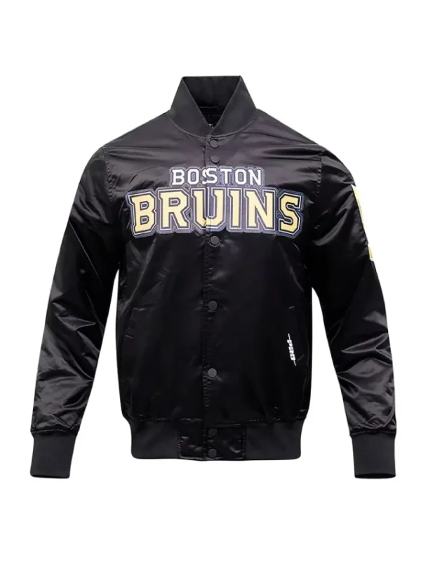 Boston Bruins Glam Black Satin Jacket