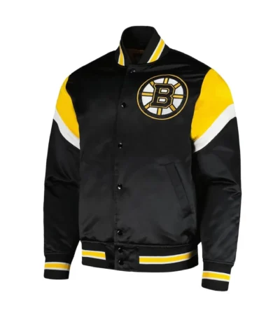 Boston Bruins Heavyweight Black Satin Jacket