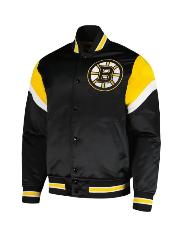 Boston Bruins Heavyweight Black Satin Jacket