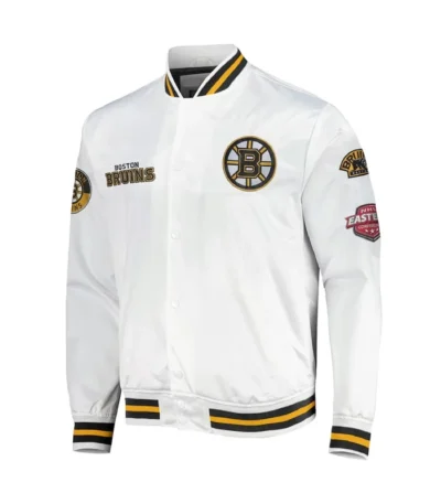 Boston Bruins Hometown LW White Satin Jacket