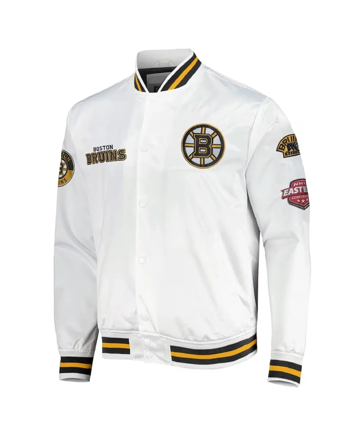 Boston Bruins Hometown LW White Satin Jacket Boston Bruins Hometown LW White Satin Jacket