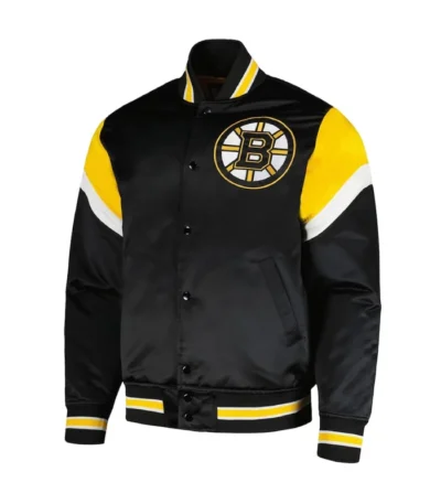 Boston Bruins Midweight Black Satin Jacket