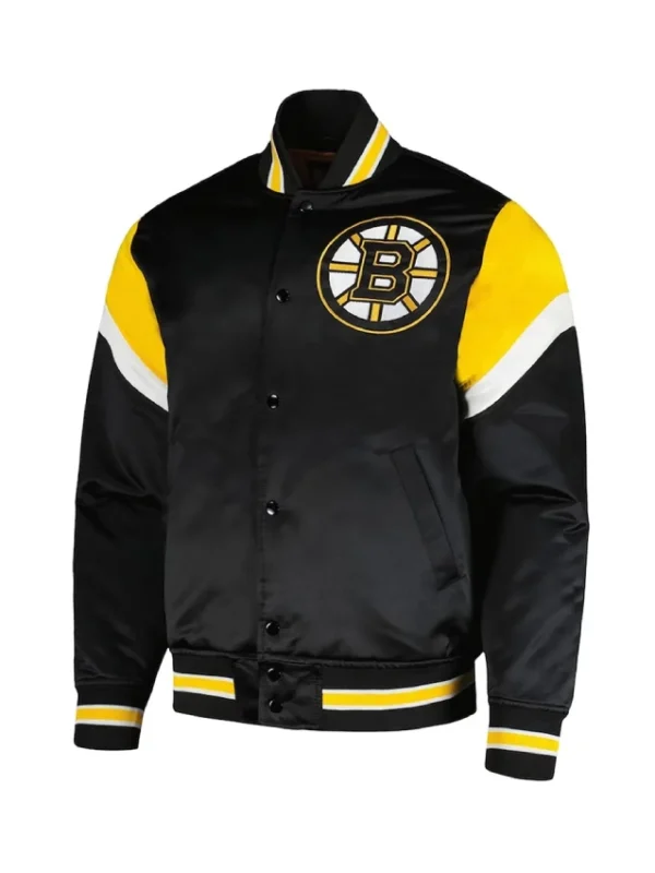 Boston Bruins Midweight Black Satin Jacket
