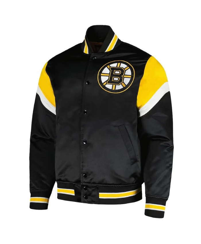 Boston Bruins Midweight Black Satin Jacket Boston Bruins Midweight Black Satin Jacket