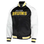 Boston Bruins Prime Time Black and White Satin Jacket