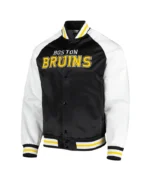 Boston Bruins Prime Time Black and White Satin Jacket