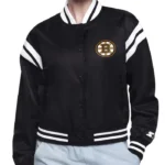 Boston Bruins Printed Logo Varsity Satin Jacket