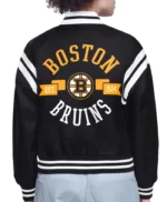 Boston Bruins Printed Logo Varsity Satin Jacket