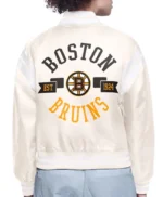 Boston Bruins Printed Logo Varsity Satin Jacket