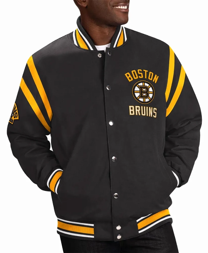 Boston Bruins Tailback Black Varsity Jacket Boston Bruins Tailback Black Varsity Jacket