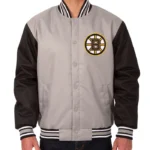 Boston Bruins Varsity Black and Gray Poly Jacket