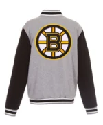 Boston Bruins Varsity Black and Gray Poly Jacket