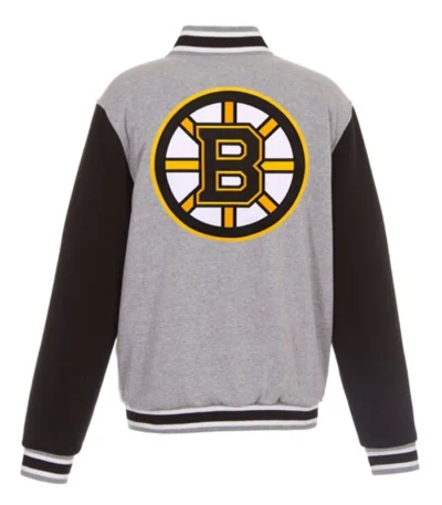Boston Bruins Varsity Black and Gray Poly Jacket