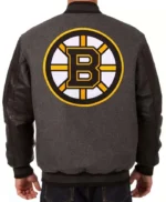 Boston Bruins Grey and Black Two Tone Varsity Jacket