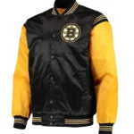 Boston Bruins Yellow and Black Satin Varsity Jacket
